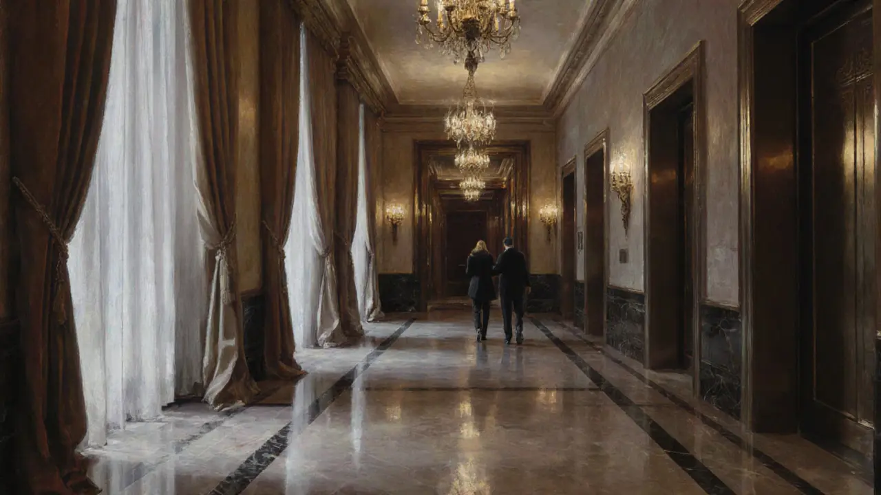 Quiet hallway in Four Seasons Hotel Milano with soft lighting and elegant architecture.